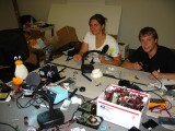 Soldering Party in the Cyber Studio Featuring "the Boss," Maya, and Paul